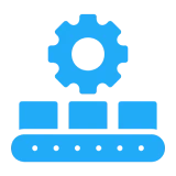 Gear and conveyor belt icon