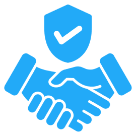 Handshake with shield icon