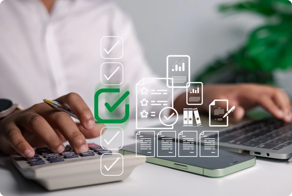 Digital checklist and documents overlay